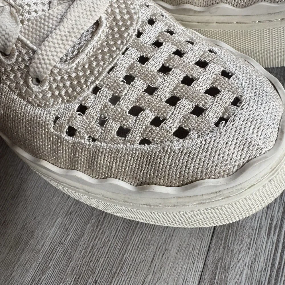 Vince Camuto Jamminna Sneakers Women's Size 6M Summer Knit Golden Platform Bone